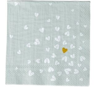 Räder Cocktailserviette 25x25cm Goldens Herz