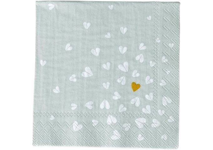 Räder Cocktailserviette 25x25cm Goldens Herz