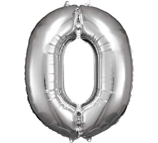amscan Grosse Zahl 0 Silber Folienballon N34 Ve