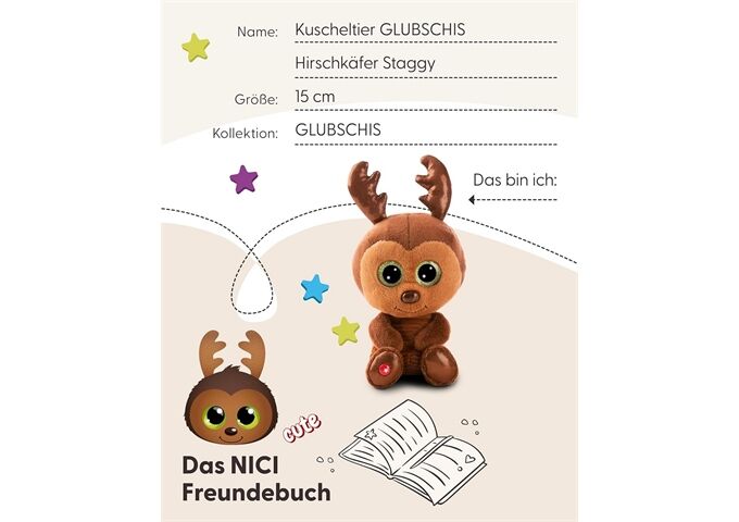 Nici Kuscheltier GLUBSCHIS Hirschkäfer