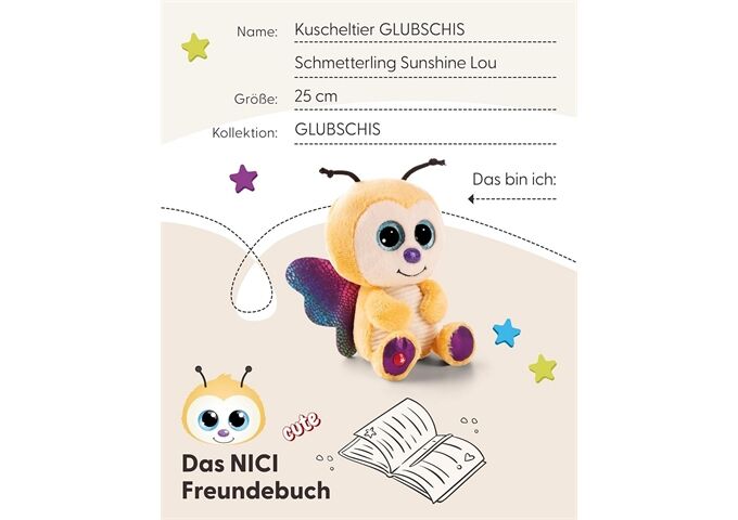 Nici Kuscheltier Glubschis Schmetterling, Ca. 25Cm
