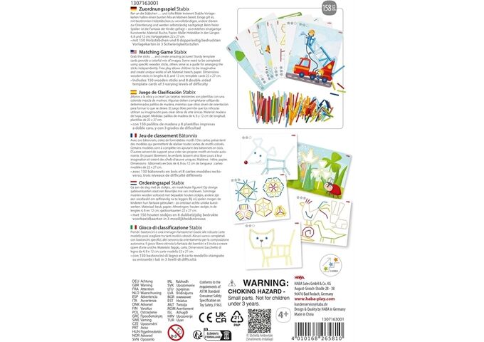 Haba Zuordnungsspiel Stabix De/En/Fr/Nl/It/Es