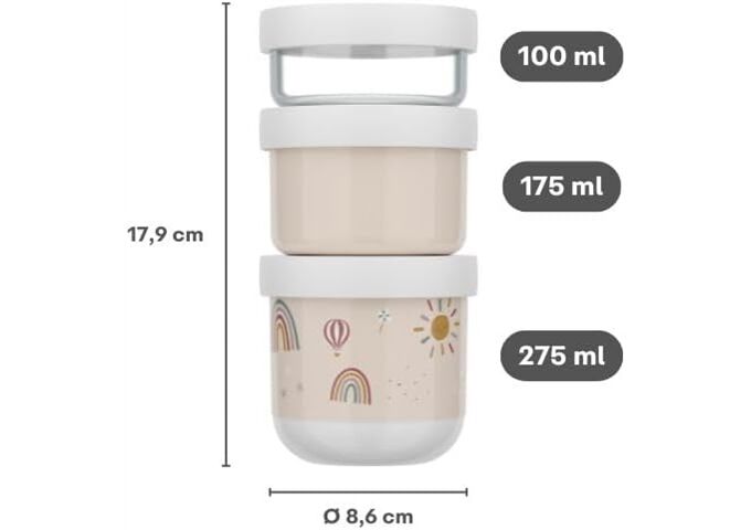 MEPAL SNACKBOX STAPELBAR MIO 3-TEILIG - F
