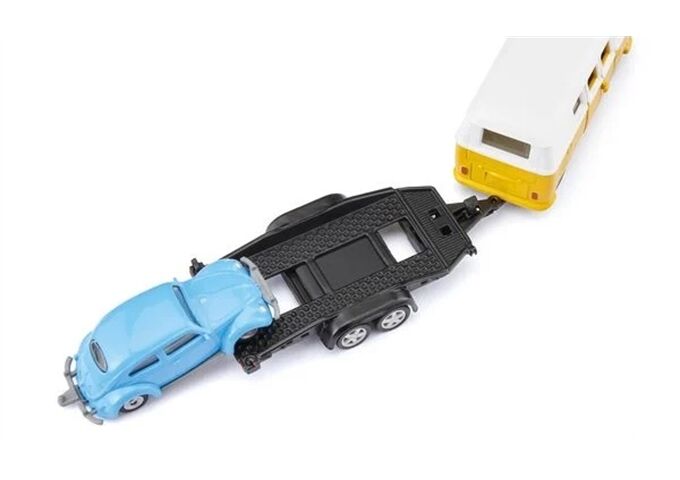 Siku VW T1 mit Anhänger und VW Käfer