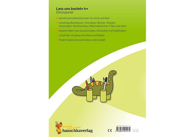 Hauschka Verlag Lass uns basteln-Bastelbuch ab 4 Jahre Dinosaurier