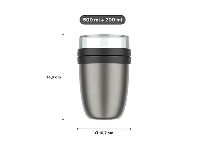 MEPAL thermo lunchpot ellipse - gebürstet nordic black
