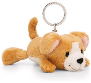Nici Schlüsselanhänger Hund braun 10 cm liegend GREEN