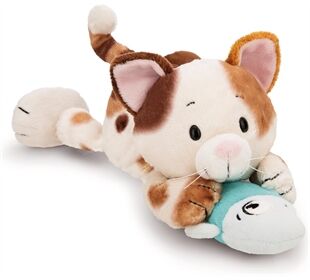 Nici Kuscheltier Glückskatze & Fisch30 cm liegend GREEN