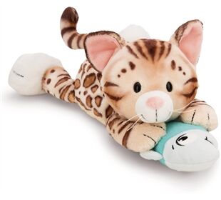 Nici Kuscheltier Katze Bengal & Fisch30cm liegend GREEN