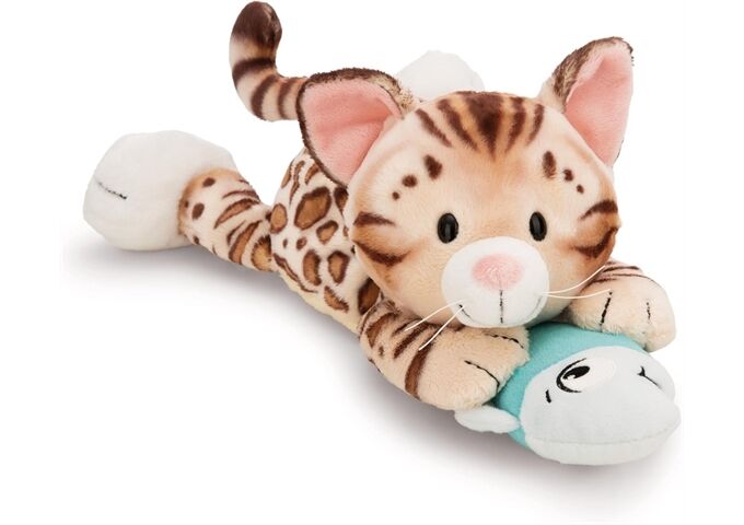 Nici Kuscheltier Katze Bengal & Fisch30cm liegend GREEN