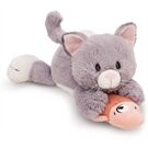 Nici Kuscheltier Katze grau & Fisch30cm liegend GREEN