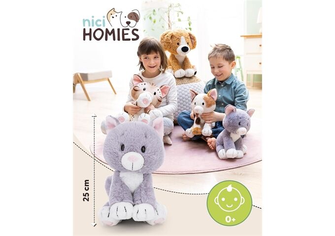 Nici Kuscheltier Katze grau 25cm sitzend GREEN