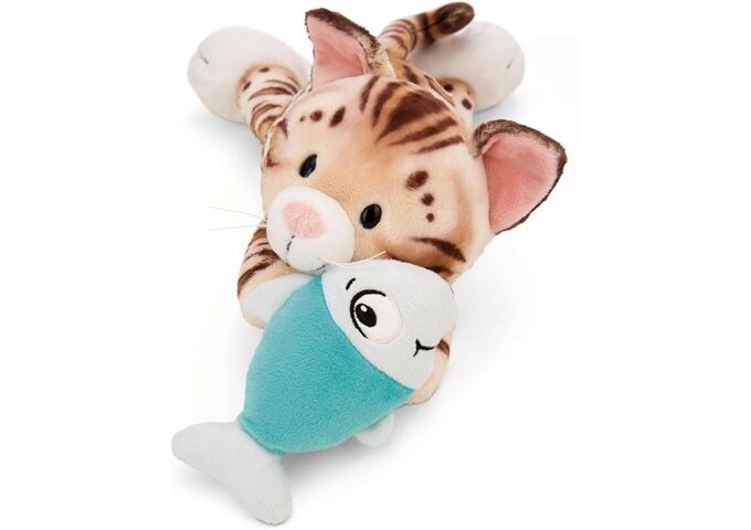 Nici Kuscheltier Katze Bengal & Fisch30cm liegend GREEN