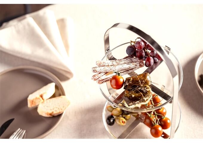 Leonardo Etagere CUCINA silber 2-teilig