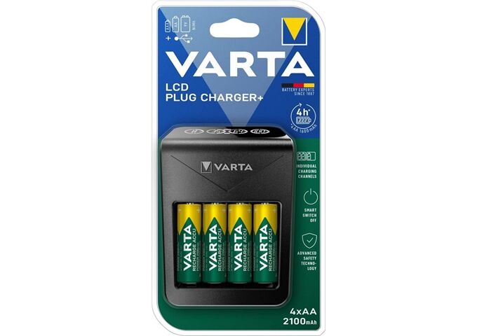 Varta Ladegerät LCD PlugCharger M4xAA 56706