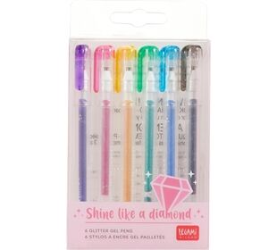 Legami SHINE LIKE A DIAMOND - SET OF 6 GLITTER MINI GEL P