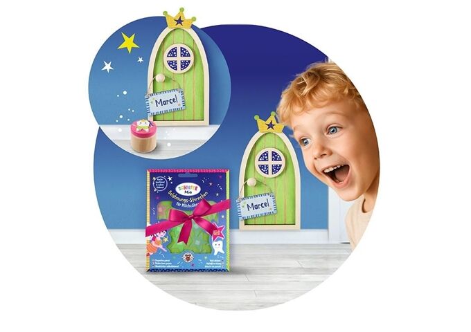 TRENDHAUS Wichtel Tür Zahnfee Holz sortiert