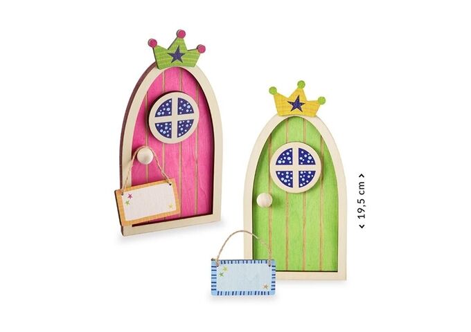 TRENDHAUS Wichtel Tür Zahnfee Holz sortiert