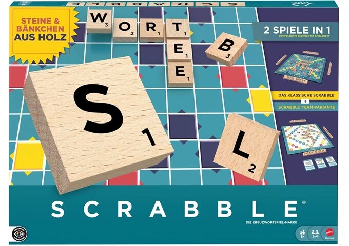 Mattel Scrabble Original Holz 2 in 1 (D)