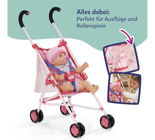 Zapf Baby Born Kinderwagen mit Tasche pink