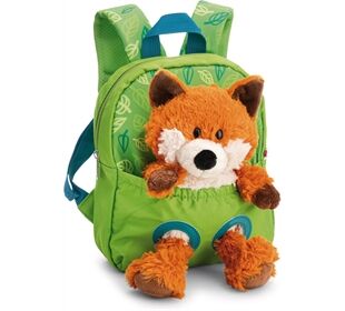 Nici Rucksack mit Plüschtier Fuchs 25cm grün