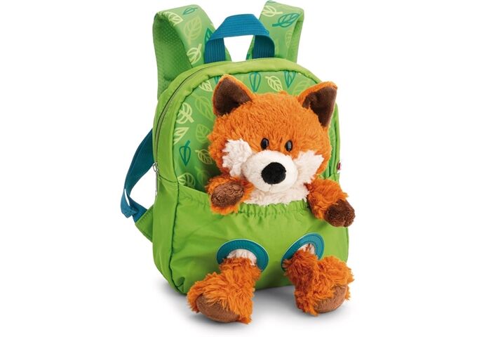 Nici Rucksack mit Plüschtier Fuchs 25cm grün