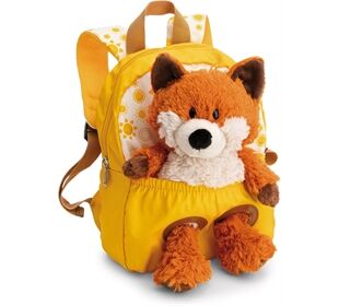 Nici Rucksack mit Plüschtier Fuchs 25cm gelb