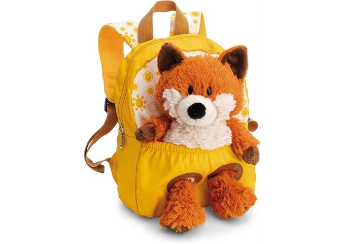 Nici Rucksack mit Plüschtier Fuchs 25cm gelb