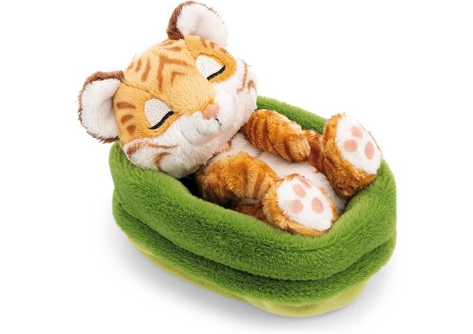 Nici Kuscheltier Tiger 12cm schlafend im Körbchen