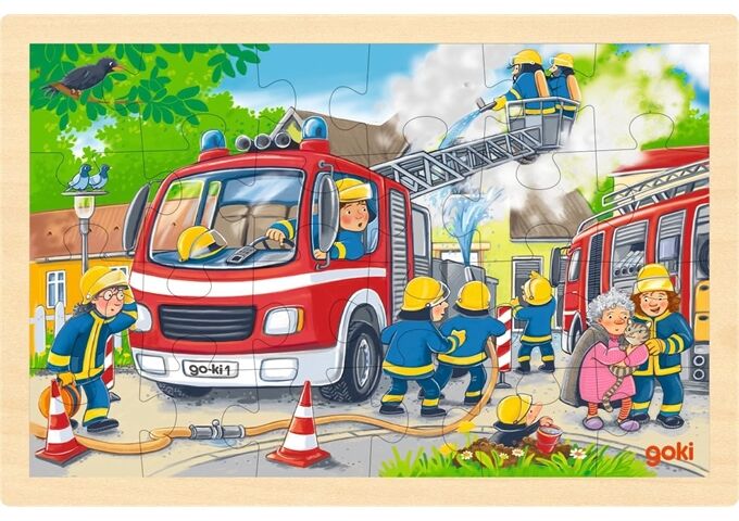 Goki Einlegepuzzle Feuerwehreinsatz