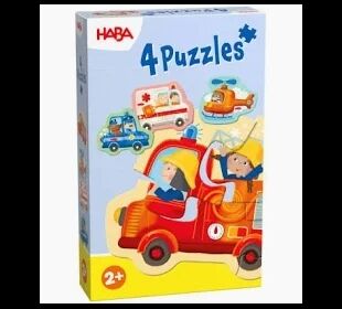 Haba 4 Erste Puzzle Fahrze, (De/E/F/Nl/It/Es)