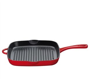 KÜCHENPROFI PROVENCE Grillpfanne hoch, quadratisch rot