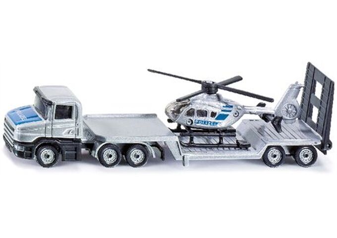 Siku Tieflader mit Helikopter Polizei