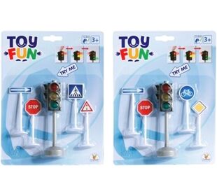 Toy Fun TOF Ampel m. Verk.zeichen,2-f.s.,19