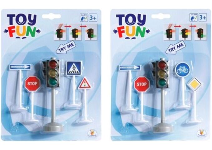 Toy Fun TOF Ampel m. Verk.zeichen,2-f.s.,19